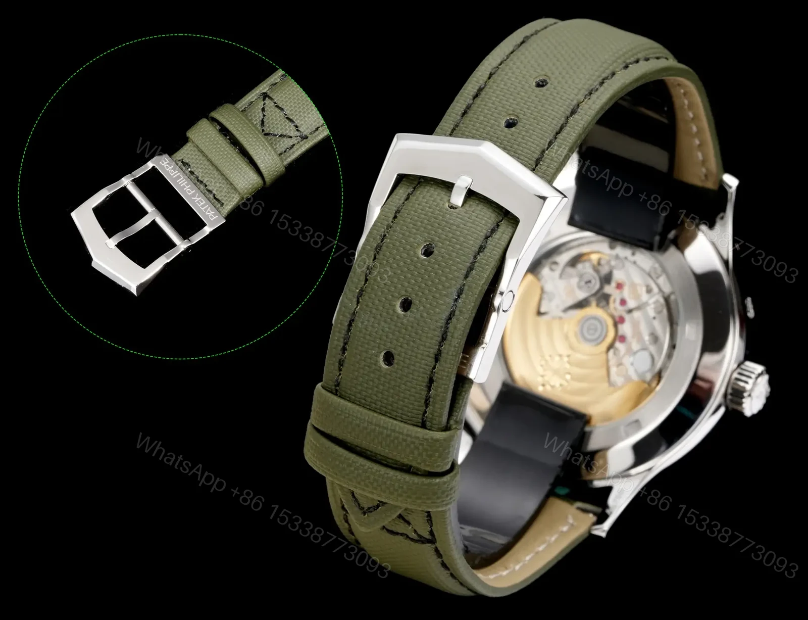 View 6 of Patek Philippe Calatrava Pilot Travel Time Fabric Strap 40mm Premium Edition PATEK-PILOT-TT-FAB-40