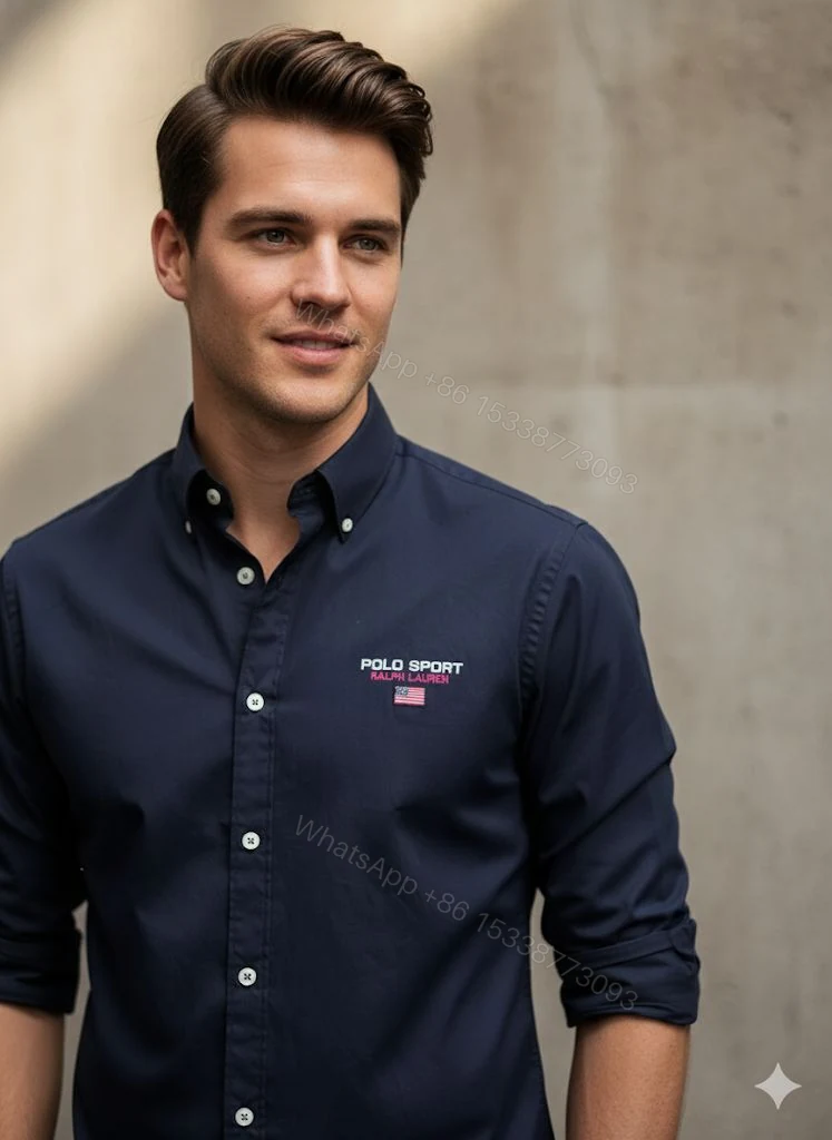 View 2 of Ralph Lauren Imported Oxford Cotton Premium Shirt Black First Copy | AAA+ Replica