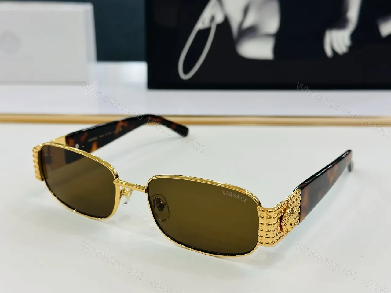 View 7 of Bold Rim Sunglasses: Luxe Metal Frames with Studded Detailing