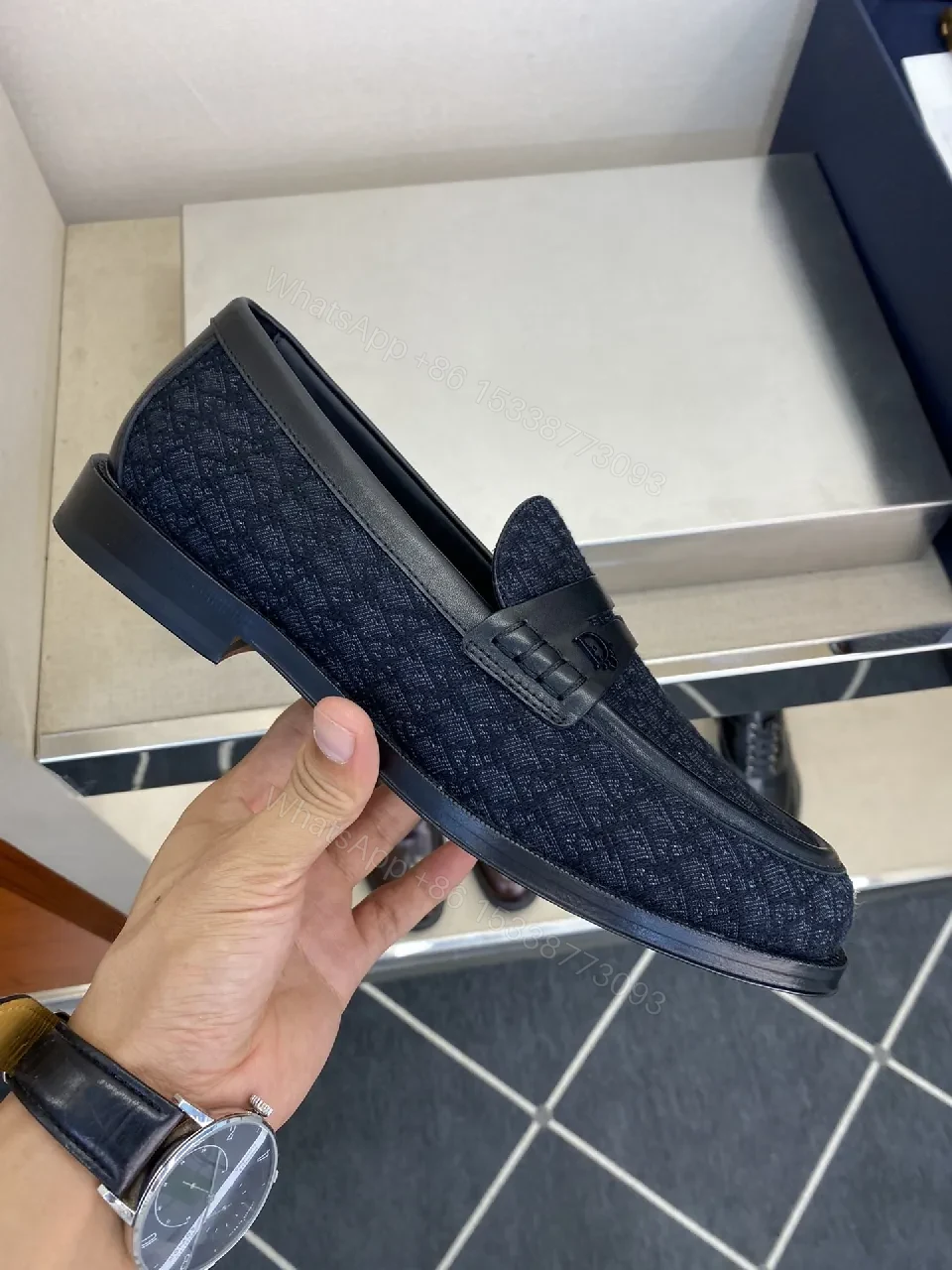 View 8 of Dark Denim Textured Driver: Premium Comfort Loafers for Everyday Sophistication
