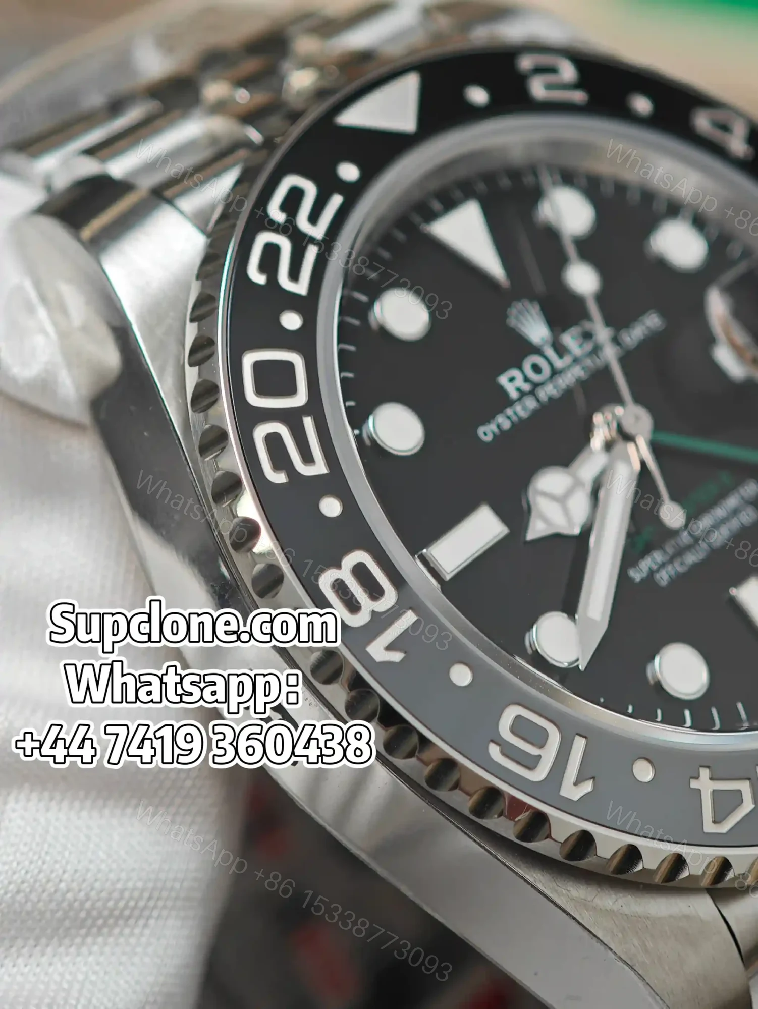 View 6 of Rolex Super Clone Watches 1:1 Bruce Wayne GMT-Master II 126710GRNR Jubilee 3285 Movement