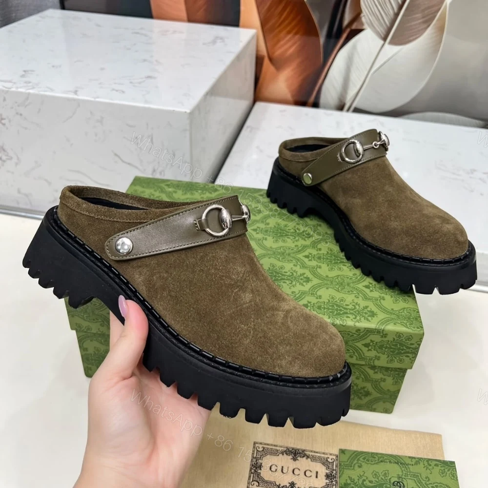 View 6 of GUCCI WOMEN MULE WITH HORSEBIT DARK GREEN ‎835829 AAE3R 3037