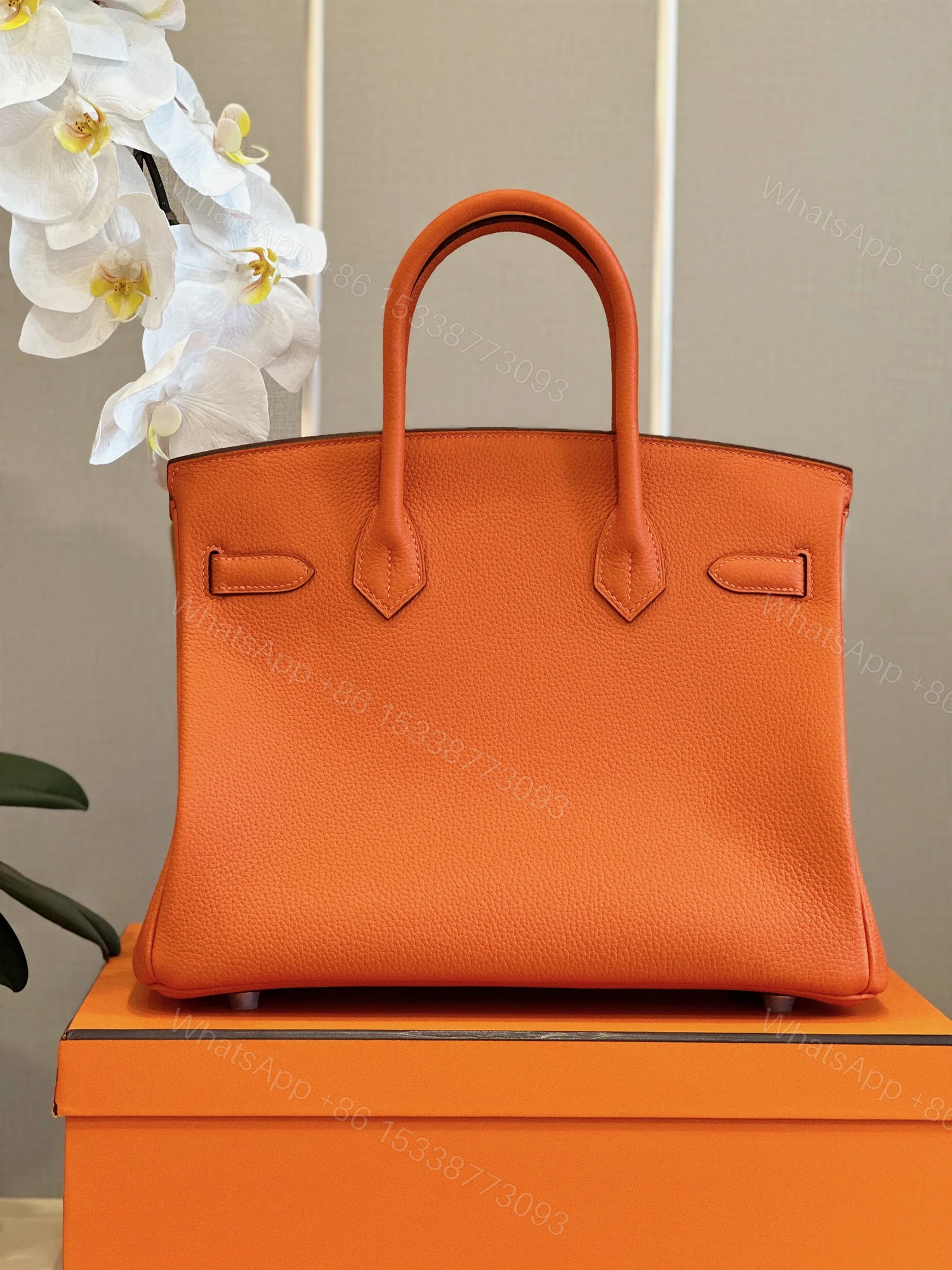 View 7 of HERMES BIRKIN 30 ORANGE PALLADIUM HARDWARE