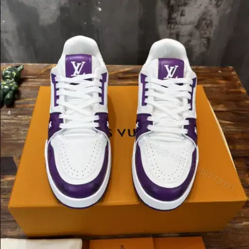 View 4 of LOUIS VUITTON TRAINE SNEAKERS IN WHITE AND PURPLE – LSVT383