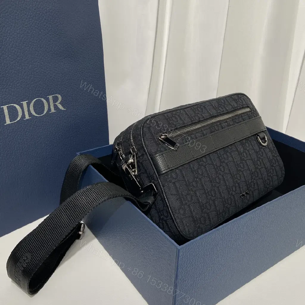 View 7 of Monochrome Canvas Crossbody — Textured, Zip Pocket, VersatileCarry