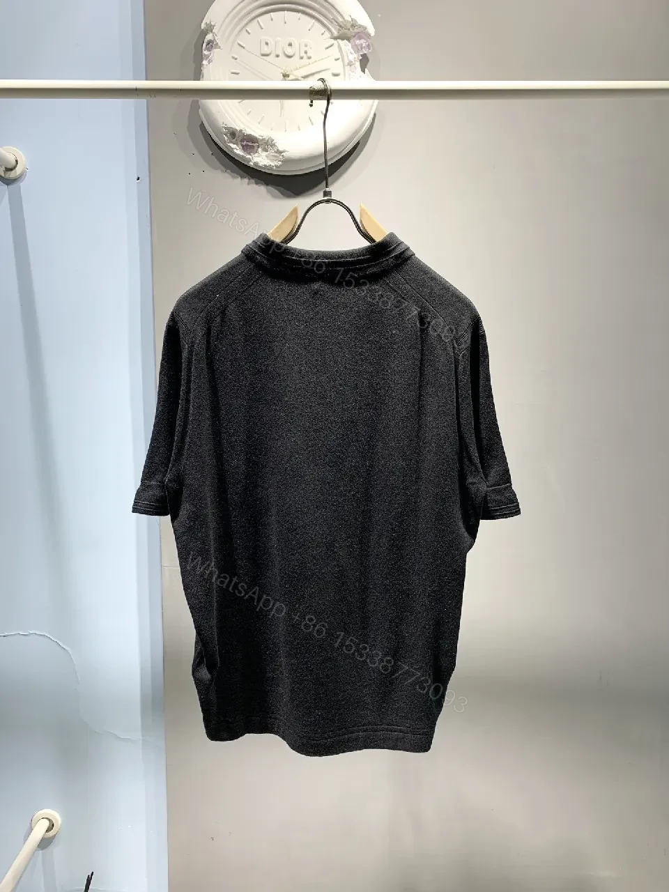 View 6 of Dark Knit Polo: Subtle Monogram Detail, Elevated Everyday Wear