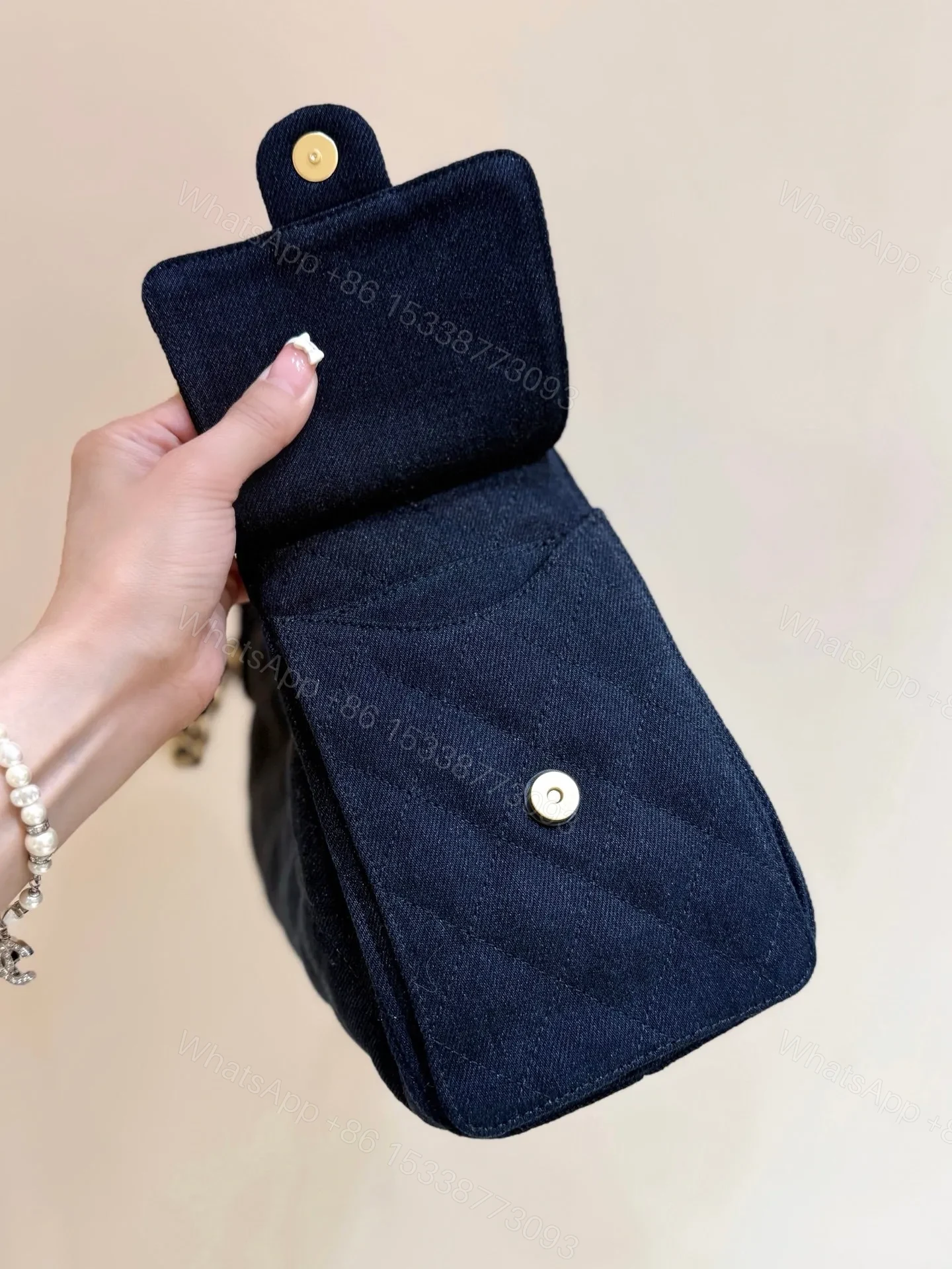 View 8 of CHANEL 25 HANDBAG 30 IN DENIM GOLD HARDWARE
