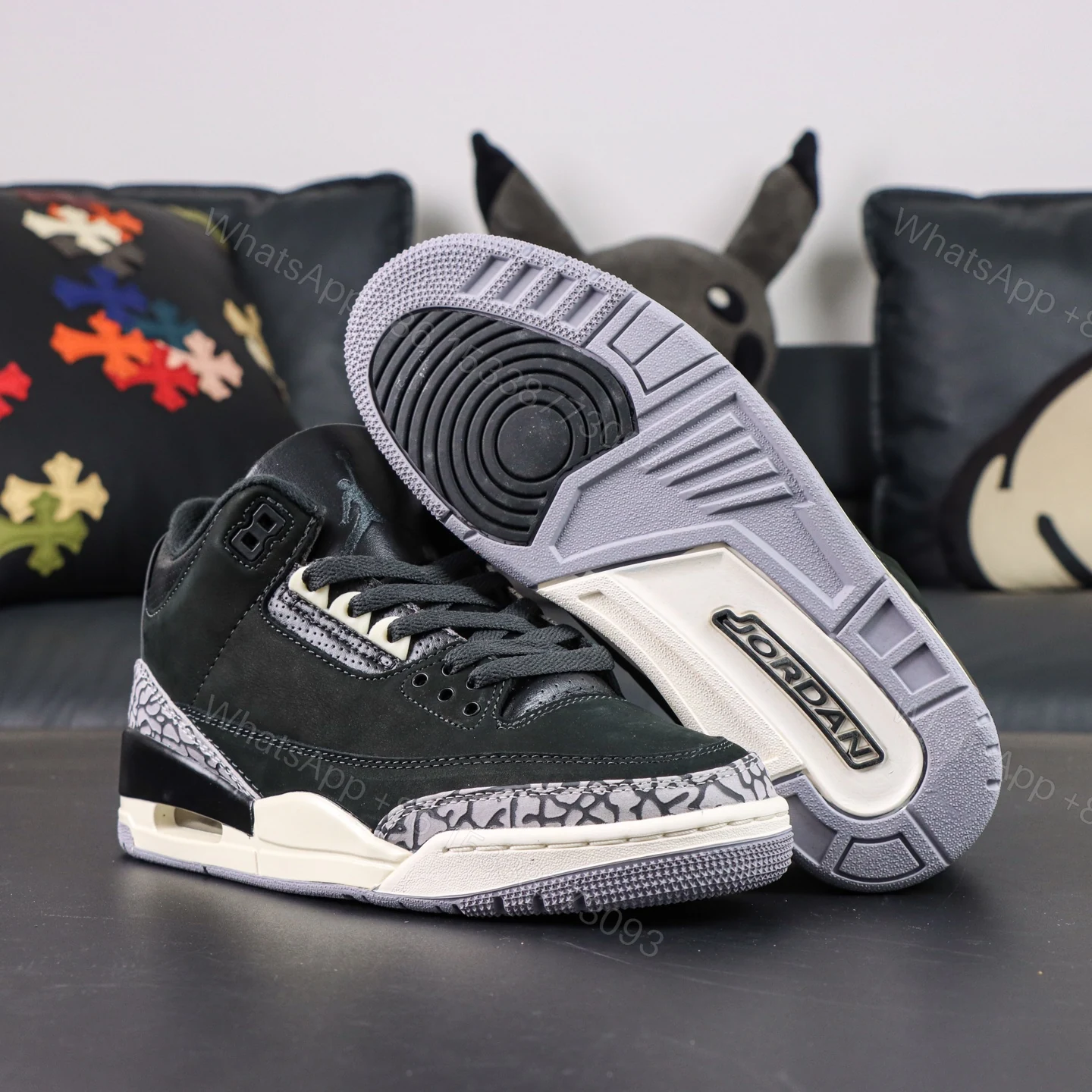 View 3 of Air Jordan 3 Off Noir Reps