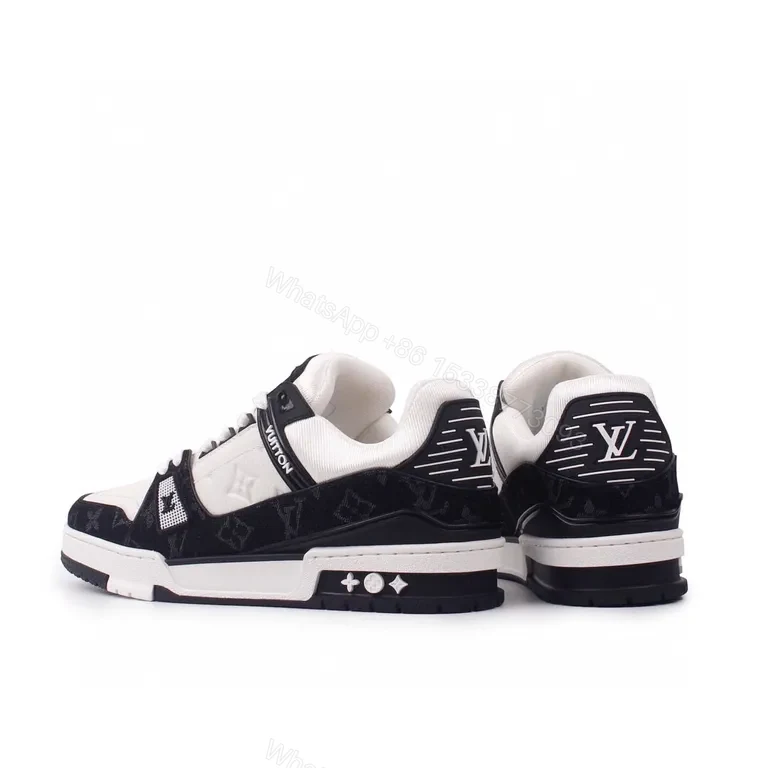 View 3 of Lux LV High-Top Sneakers: Black-White Premium Comfort