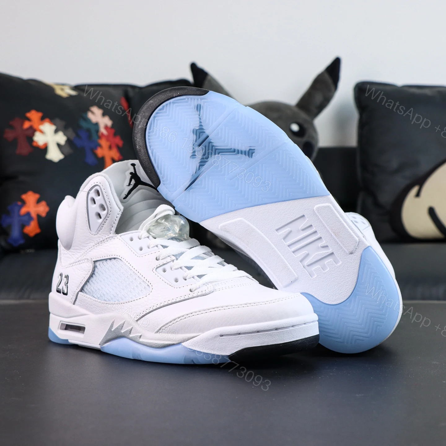 View 3 of Air Jordan 5 Retro White Metallic Reps