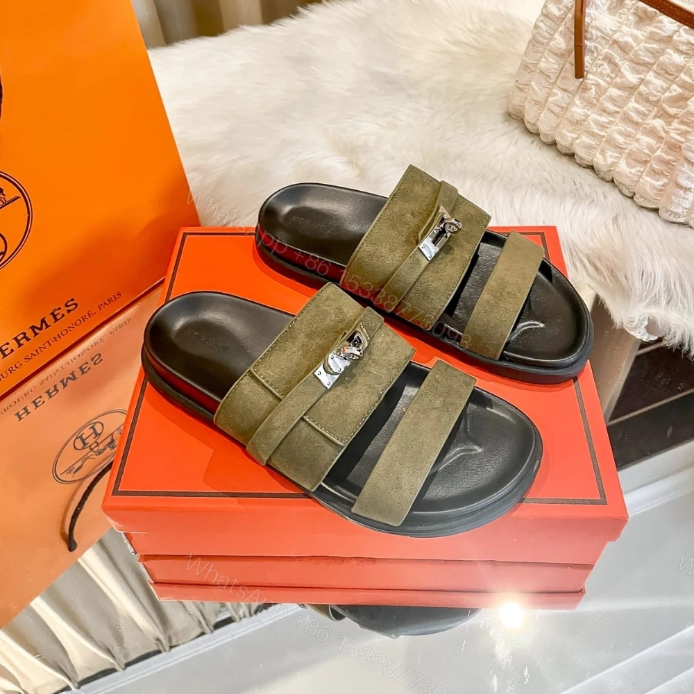 View 3 of HERMES JACKSON SANDAL TUNDRA GREEN H242948ZH1R420