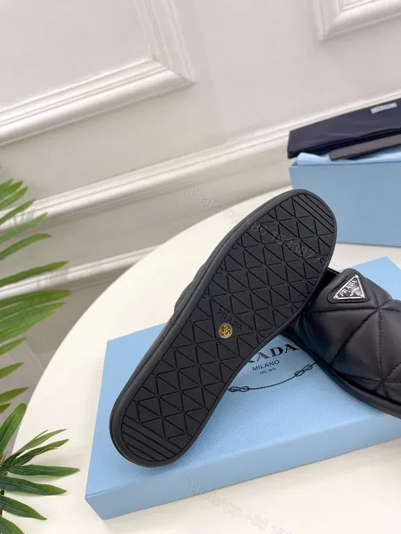 View 6 of Quilted Leather Slip-Ons with Prada Triangle - All-Day Comfort