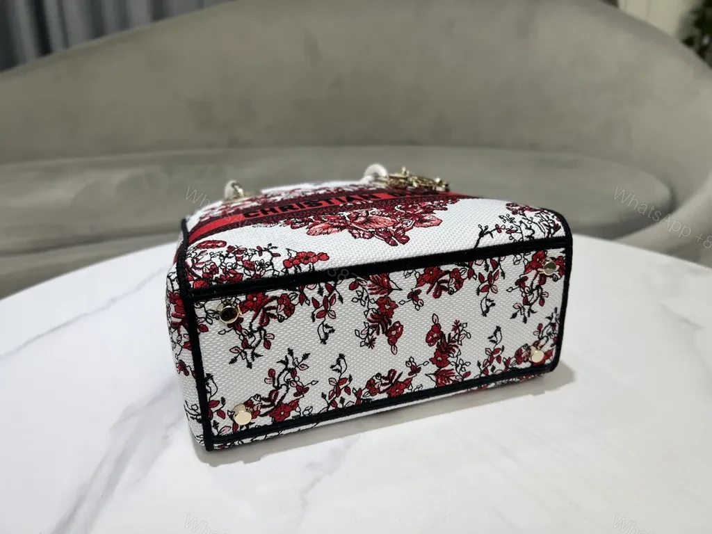 View 3 of Floral Jacquard Handbag: Structured Luxury, Dior-Inspired Boldness