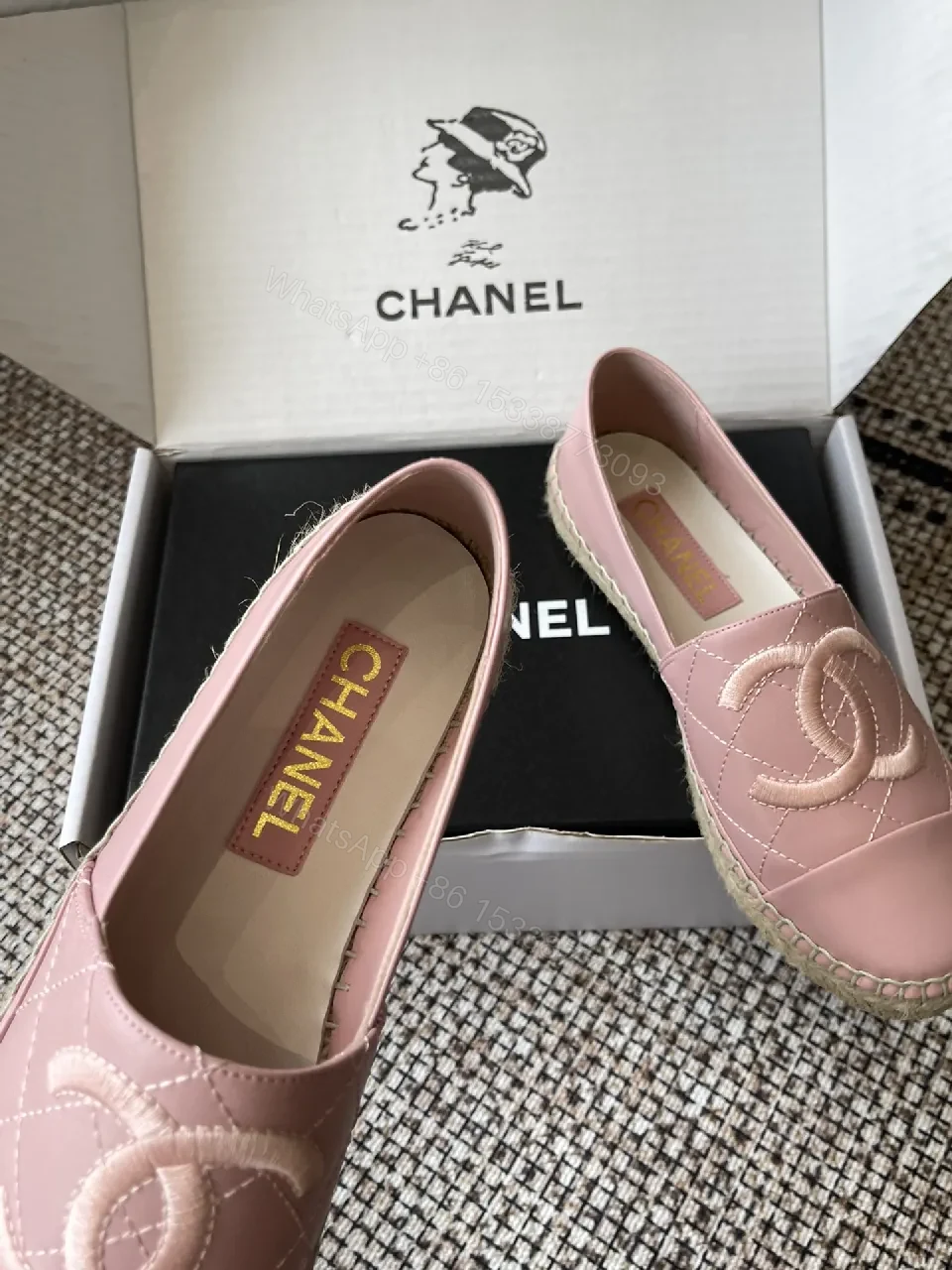 View 5 of Soft Pink Quilted Espadrille Loafers - All-Day Comfort Shoes
