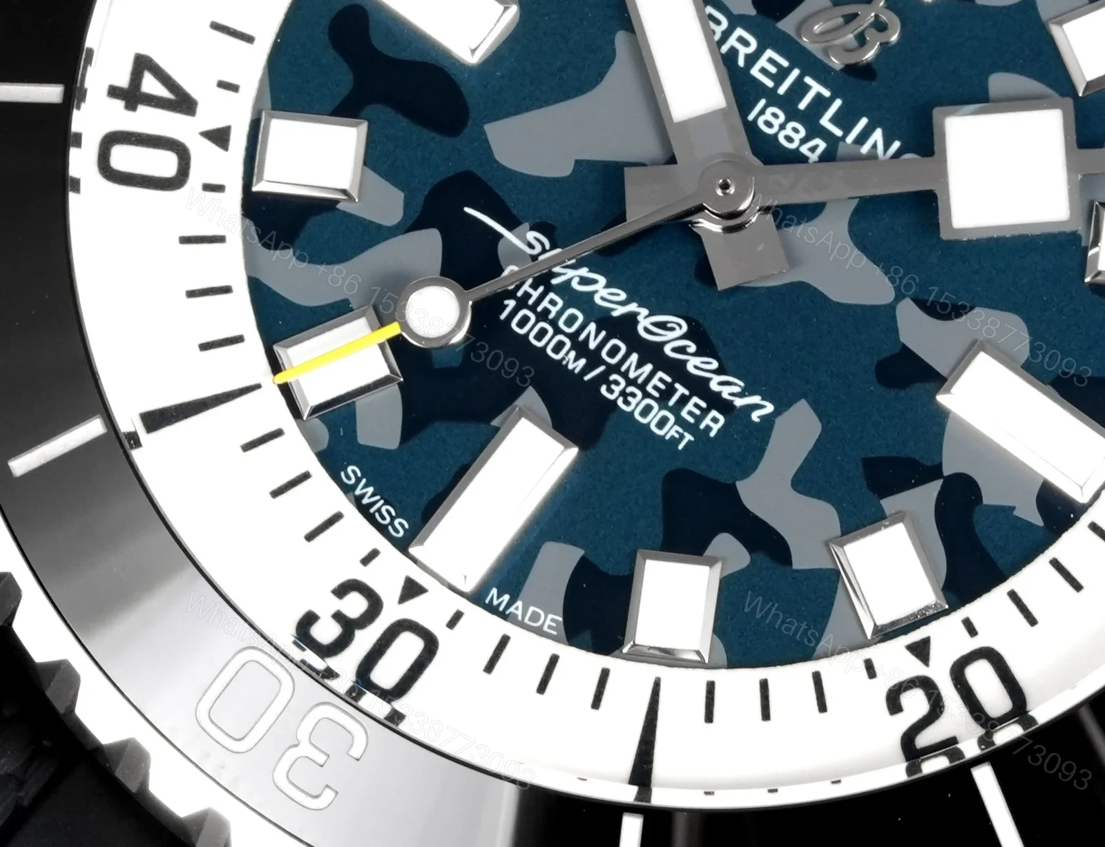 View 4 of Breitling Superocean Blue Camouflage Replica 46MM Premium Black Rubber Strap Diver Edition RG-BREITLING-SUPEROCEAN-BLUE-CAMO-46