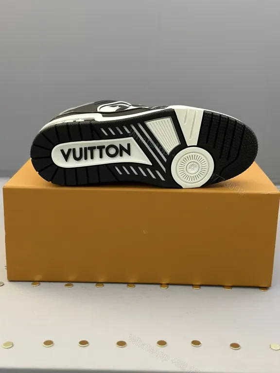 View 2 of Lux LV-Contrast Leather Sneakers: Signature Luxe Comfort
