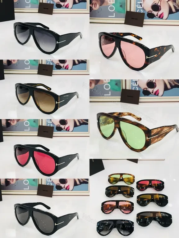 View 8 of Pink Gradient Tom Ford Cat-Eye Sunglasses, Oversized Acetate, UV400