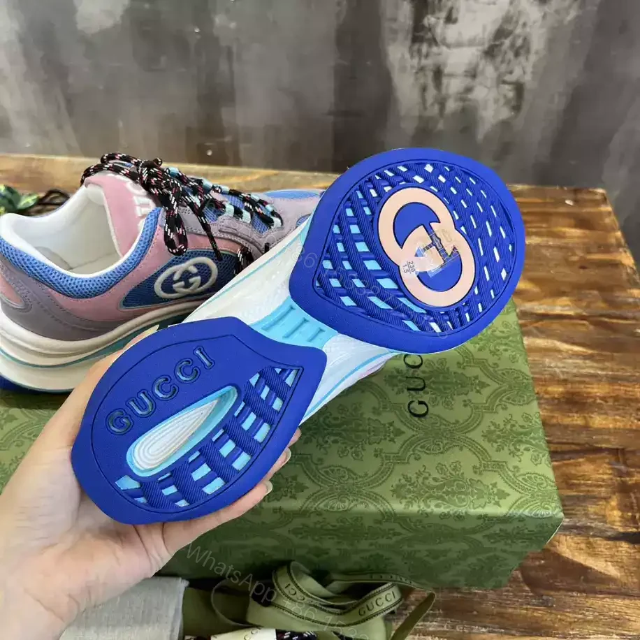 View 4 of GUCCI RUN SNEAKERS IN PINK AND BLUE – GC162