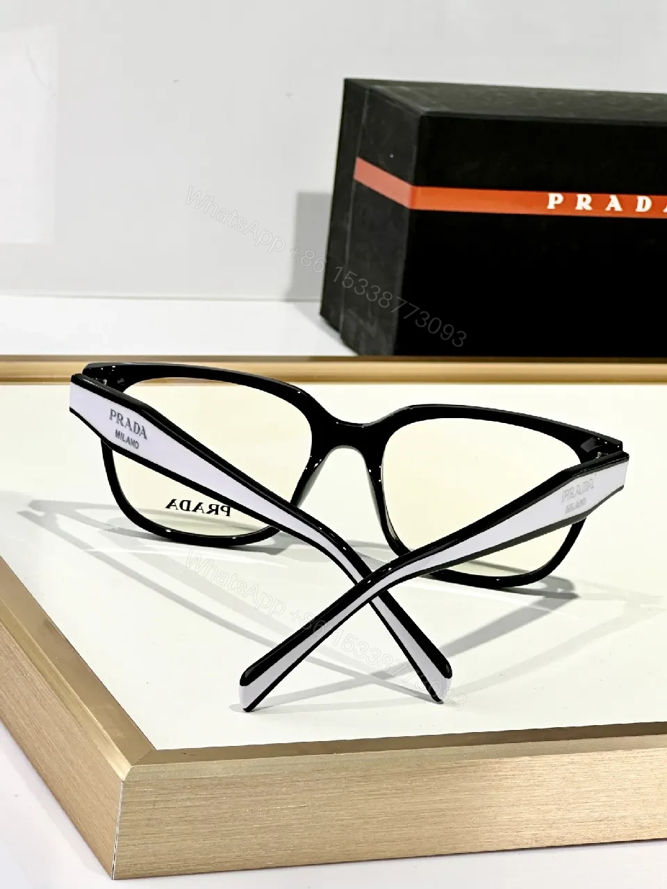View 2 of Black Acetate Modern Eyewear with Signature Detail Frames