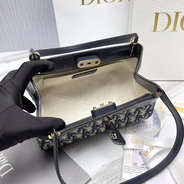 View 5 of Monogram Black Leather Dior-Inspired Bag: Everyday Luxe