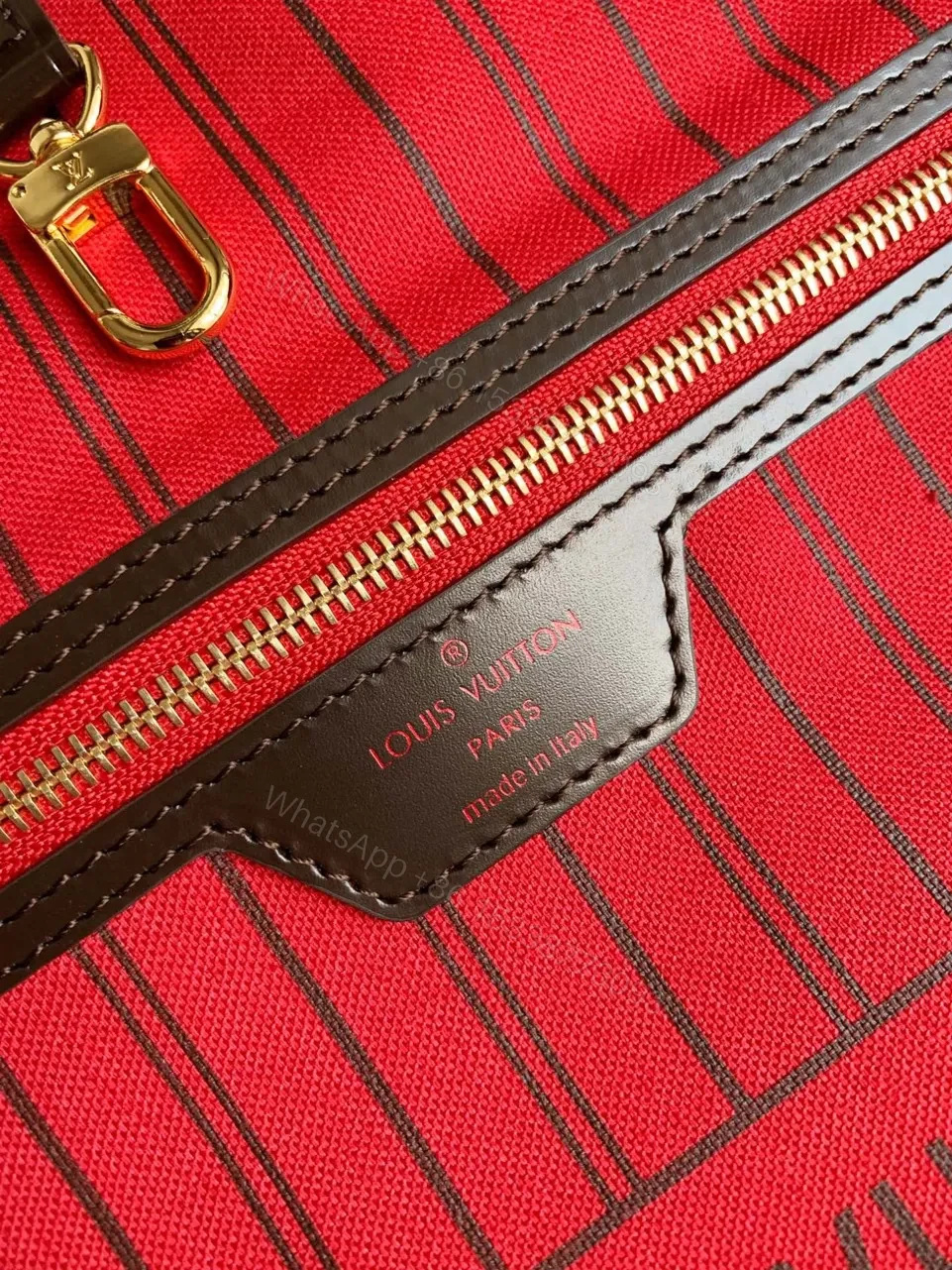 View 4 of Louis Vuitton LV Neverfull Checkered Pattern Handbags 32x29x17cm