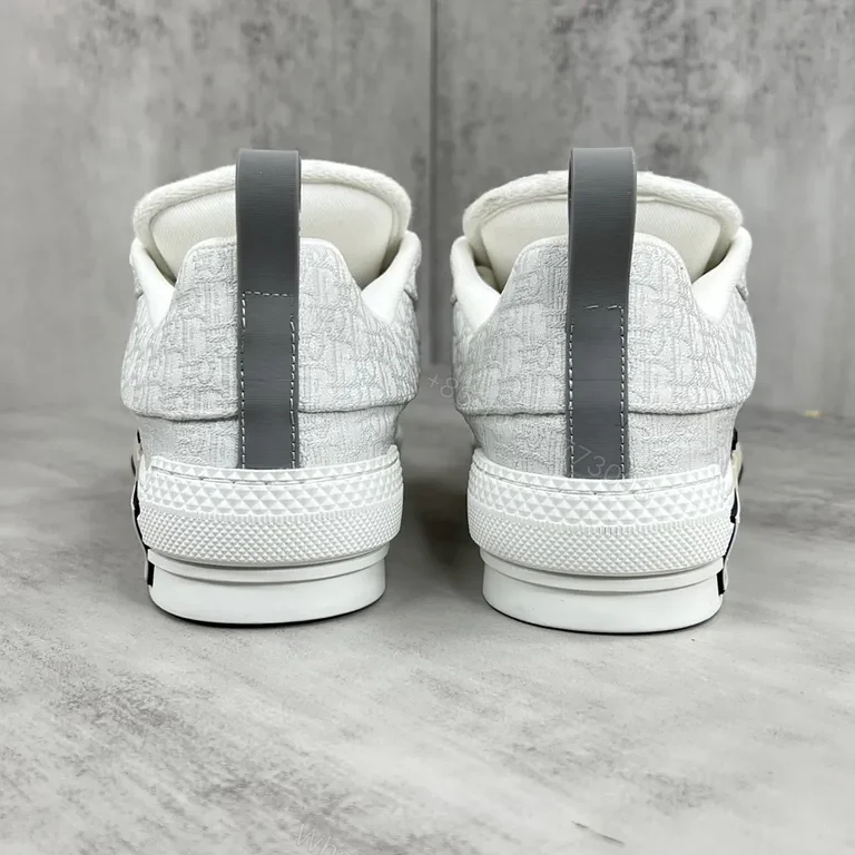 View 8 of White Dior-Influenced Luxury Sneaker: Subtle Monogram, All-Day Comfort
