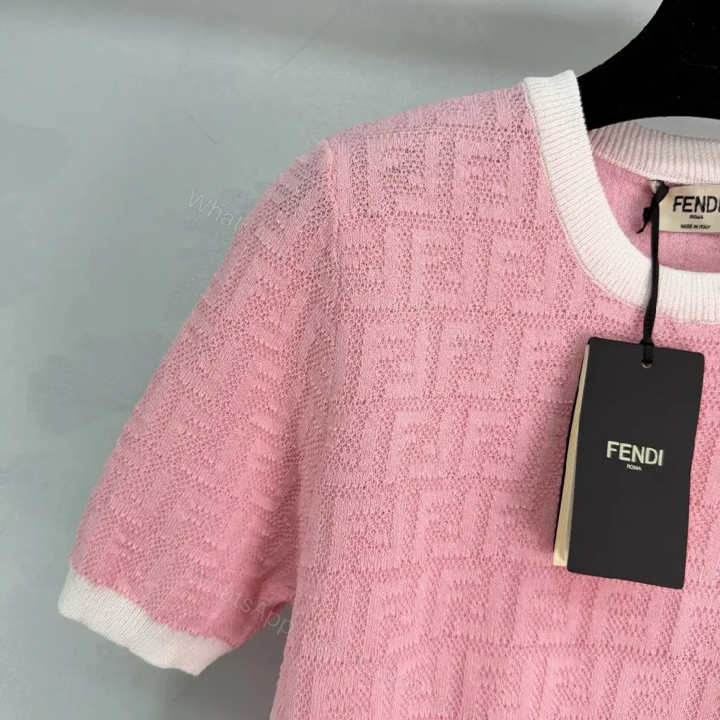 View 7 of Pink Knit with Signature FF Texture Comfort Top