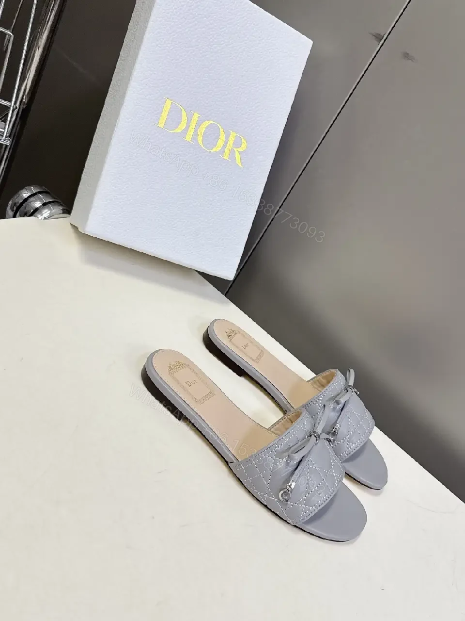 View 10 of Grey Knit-Trim Open-Toe Slides: Elevated Casual Luxury