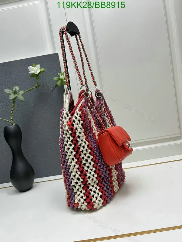View 13 of Chanel Multicolor Crochet Mixed Fibers Shopping Tote BB4726