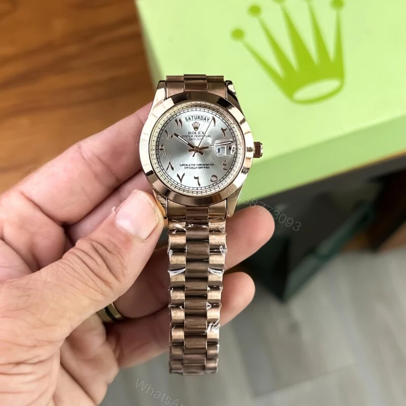 View 2 of Rolex Day-Date Arabic White Dial 40mm Quartz