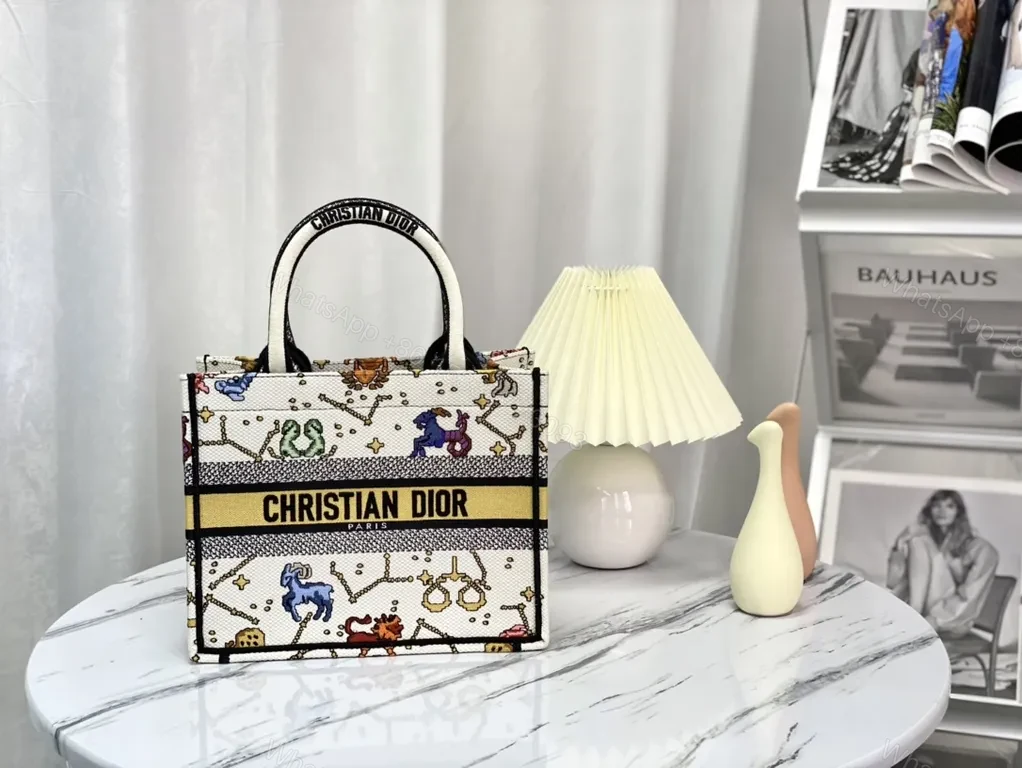 Ivory Embroidered Canvas Tote: Luxe, Structured Shoulder Bag — view 1