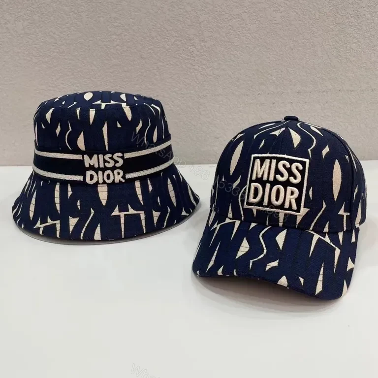 View 4 of Miss Dior Knit Bucket Hat & Cap Set - Patterned Luxury