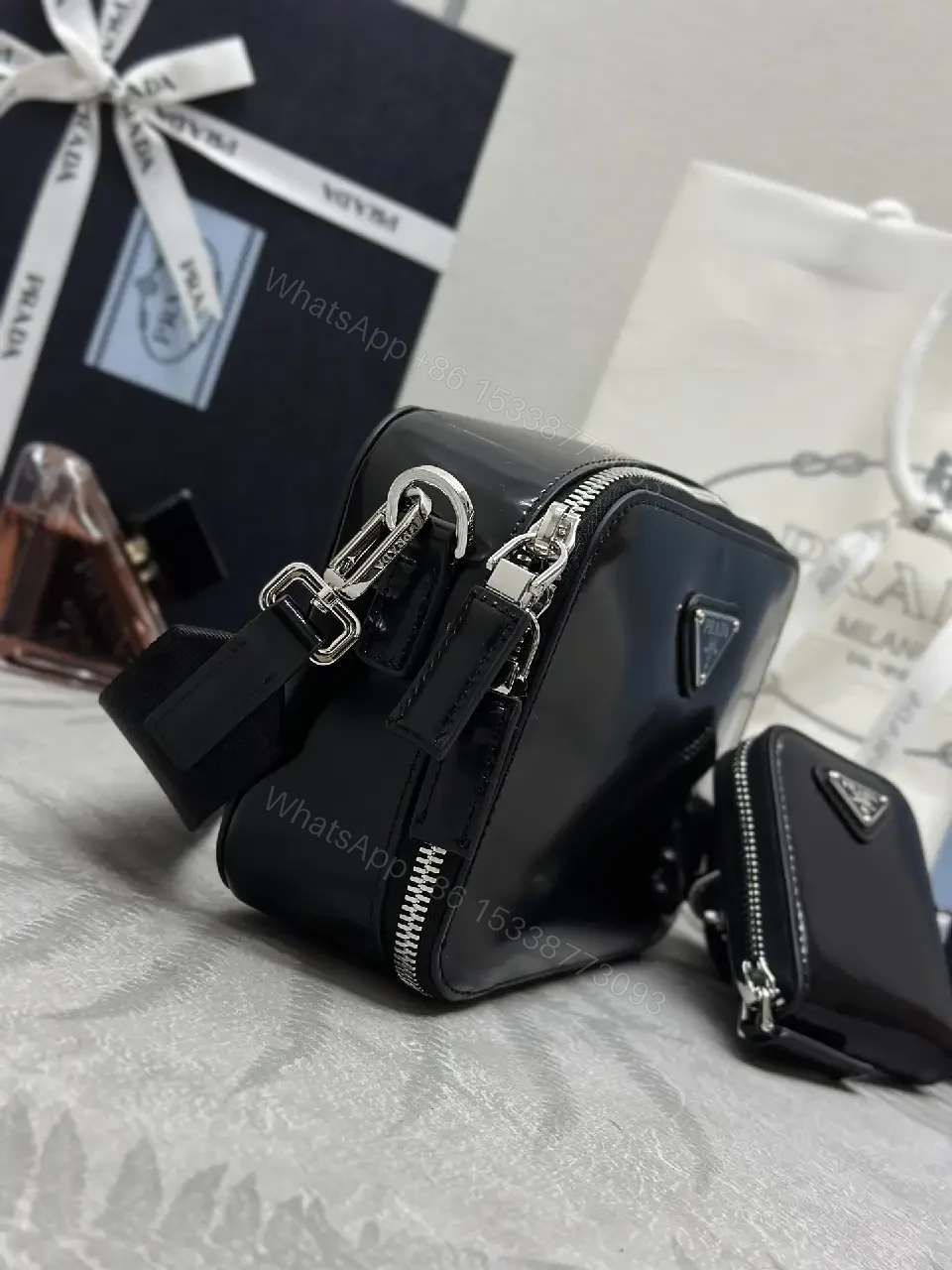 View 5 of Black Coated-Fabric Crossbody All-Day Luxury Set