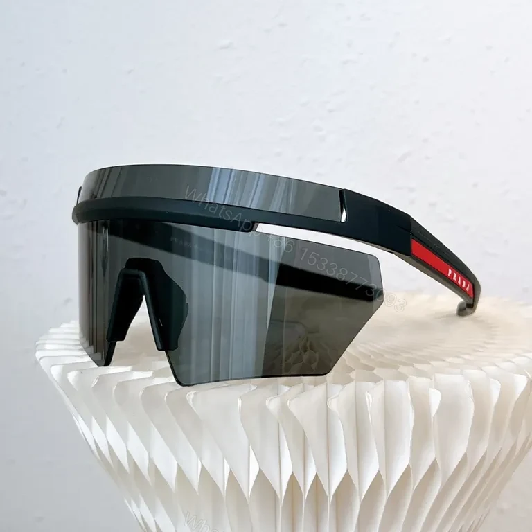 View 5 of Prada Shield Sunglasses â€“ White Frame, UV400, Luxe Edge