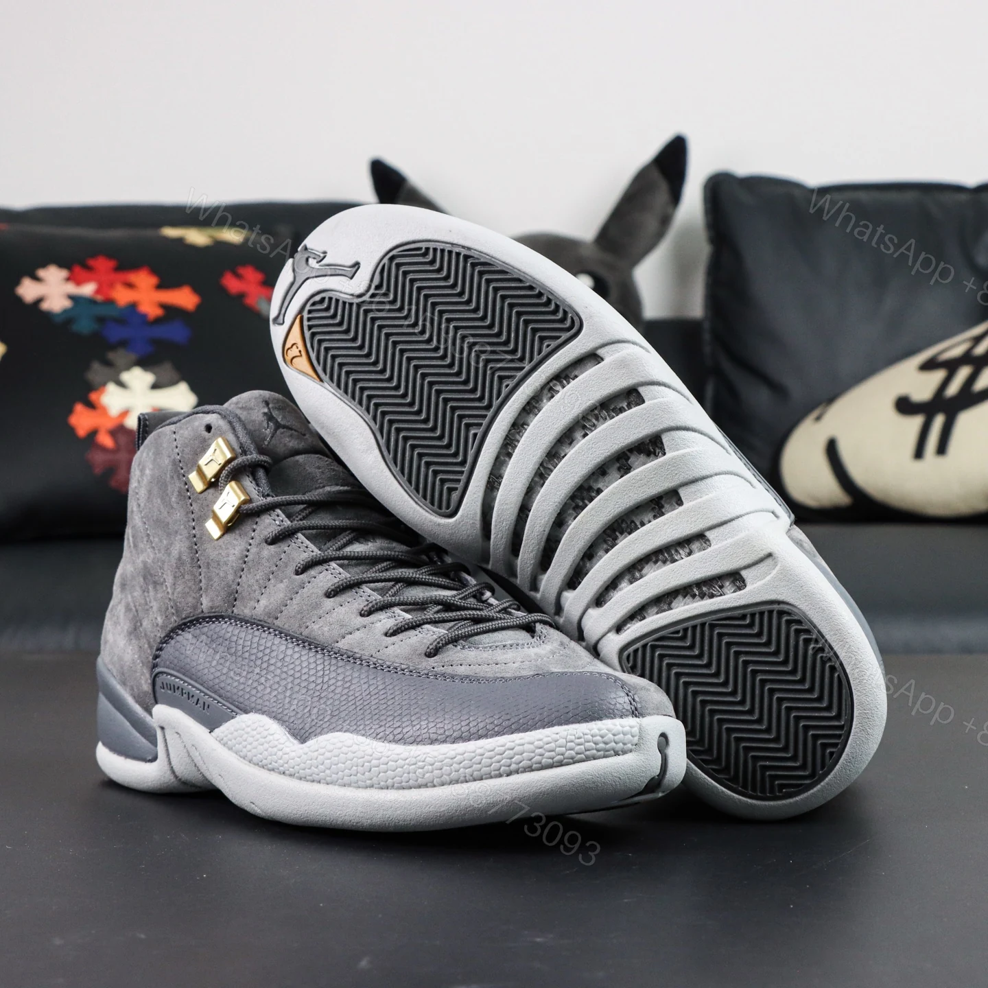 View 3 of Air Jordan 12 “Dark Grey” Reps