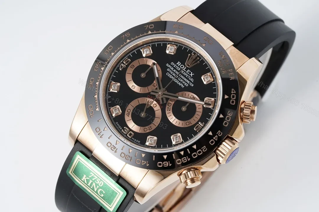 View 3 of GM Factory Clean Factory KING Rolex Daytona Rose Gold Black Dial