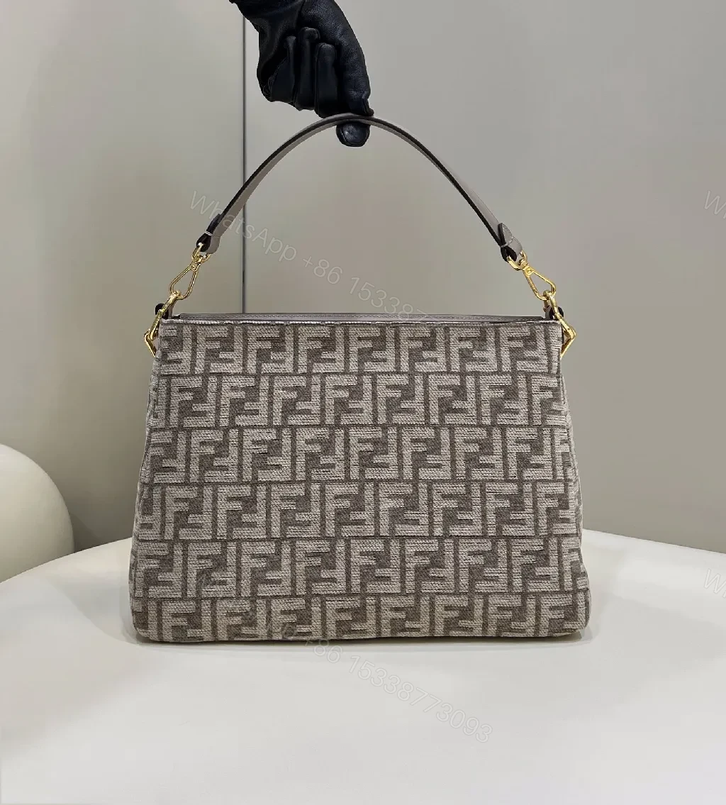View 3 of Monogram Canvas Shoulder Bag with Dual Strap Detail