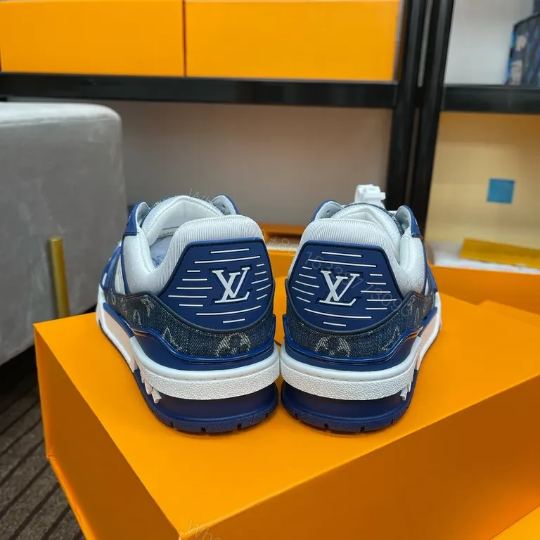 View 7 of Blue-White LV-Inspired Performance Sneakers: Refined Comfort