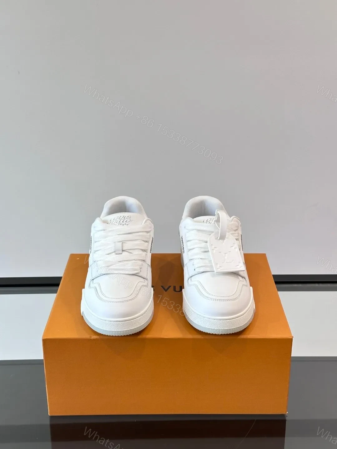 View 2 of LV Men White Leather Sneakers