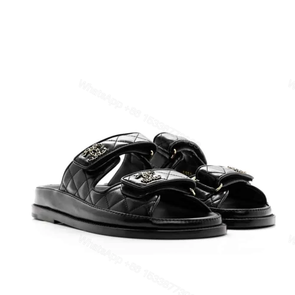View 6 of CHANEL CC DIAMOND QUILT SANDAL BLACK G45507 B15805 94305