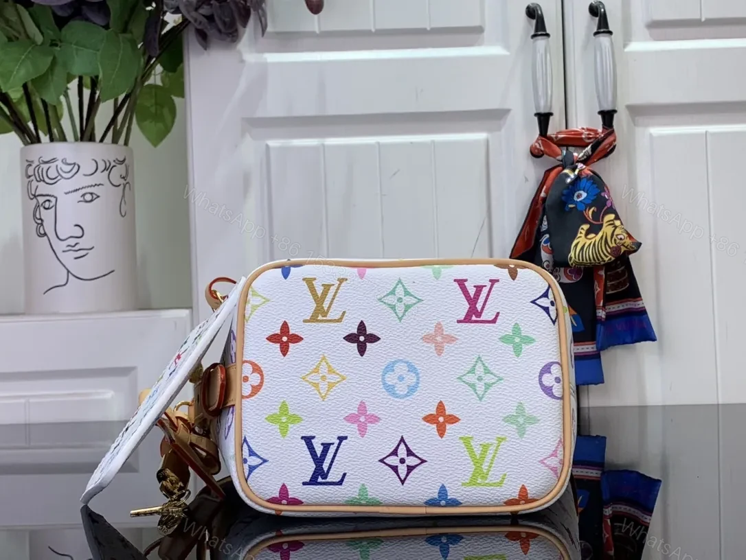 View 6 of Colorful Signature Clutch: Multicolor LV Monogram Pattern Leather Clutch