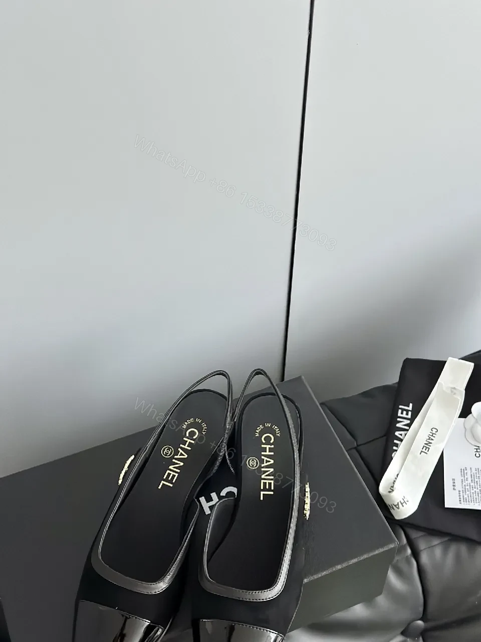 View 3 of Black Patent Slingback Pumps | Minimalist Luxe, Cushioned Comfort