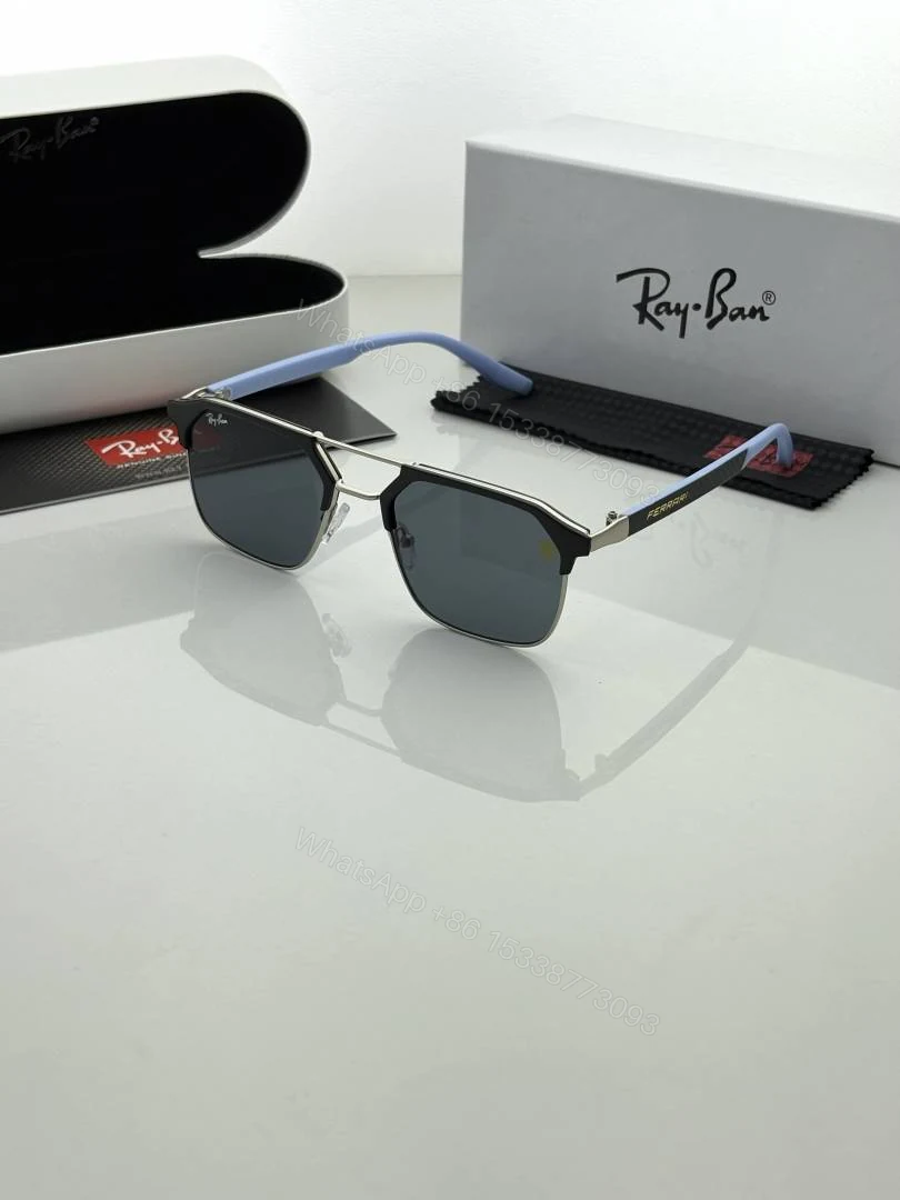 First Copy RayBan 04 Silver Blue Black Sunglasses — view 1
