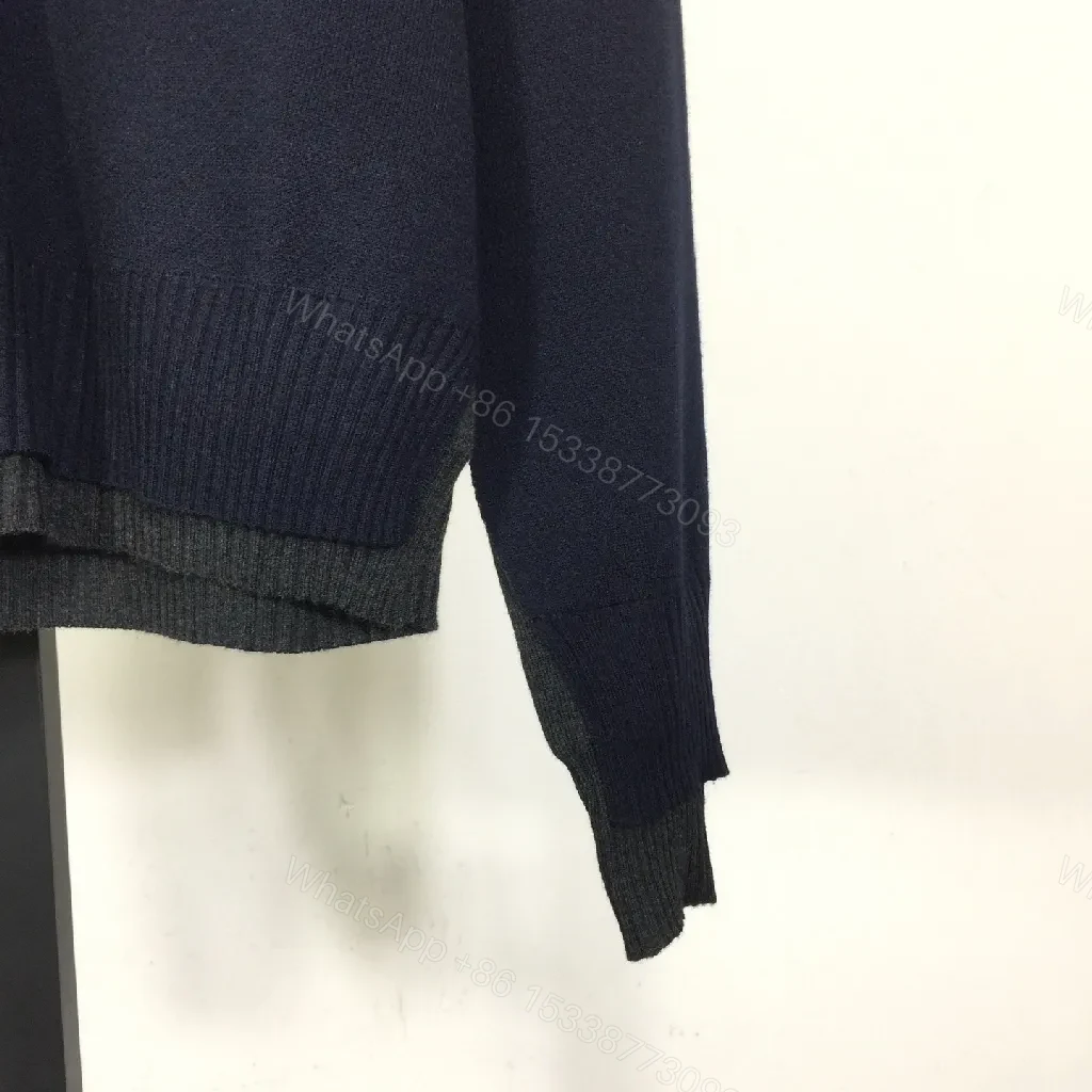 View 6 of Textured Navy Knit Cardigan — Signature Detailing, Luxe Comfort