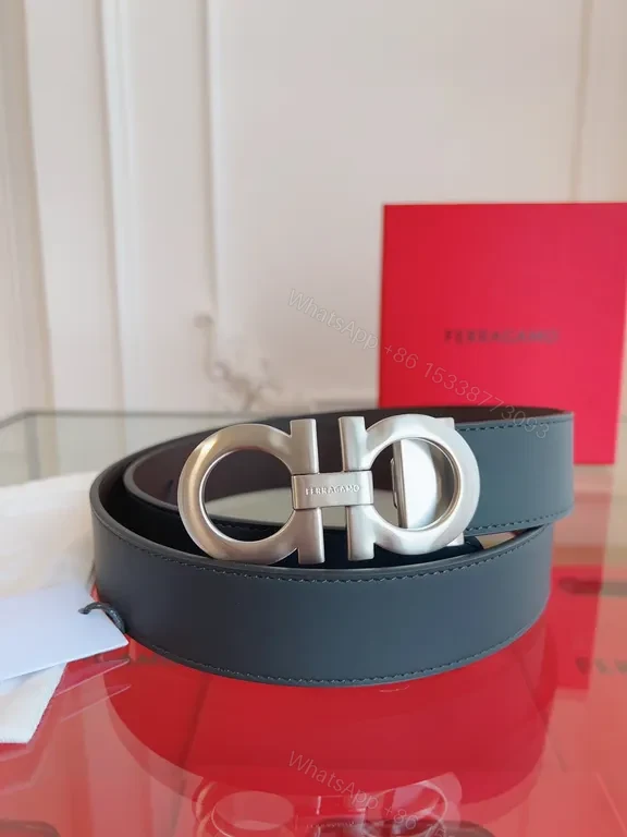 Leather Belt + Full-Grain Leather + Modern + Signature Double-Ring Buckle + Belt — view 1