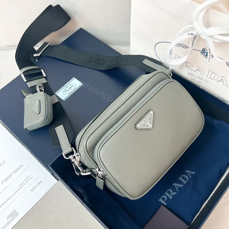 Prada Saffiano Compact Luxury Crossbody: Subtle Texture — view 1