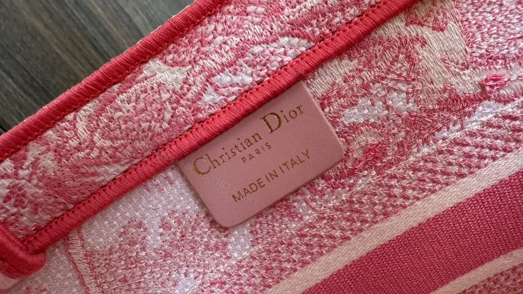 View 3 of Bold Pink Toile Dior Tote & Clutch Set