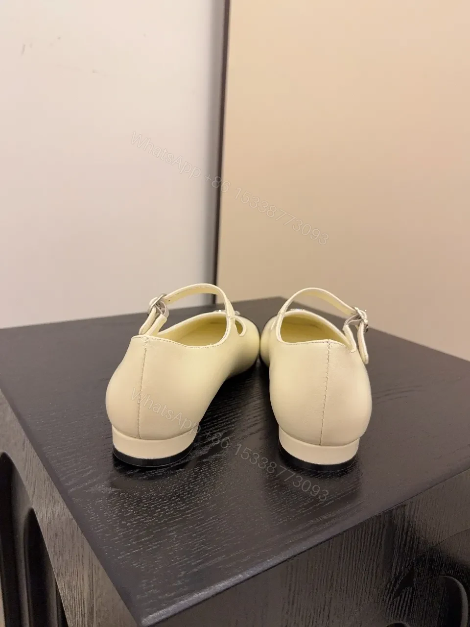 View 6 of Two-Tone Mary Jane Flats with Logo Hardware, Elegant Everyday Footwear