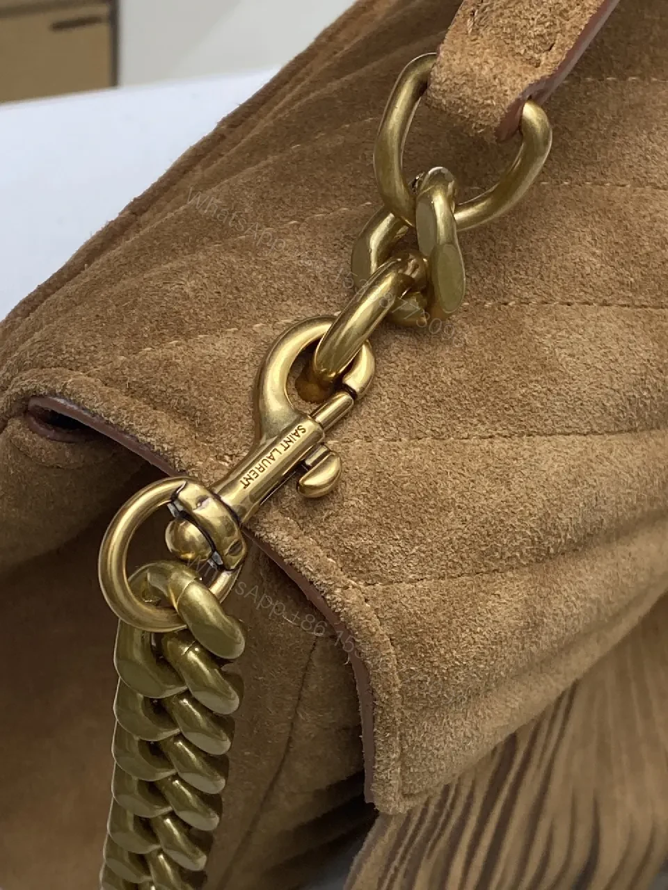 View 5 of Suede Fringe Satchel: Compact, Gold Accent, Versatile Style
