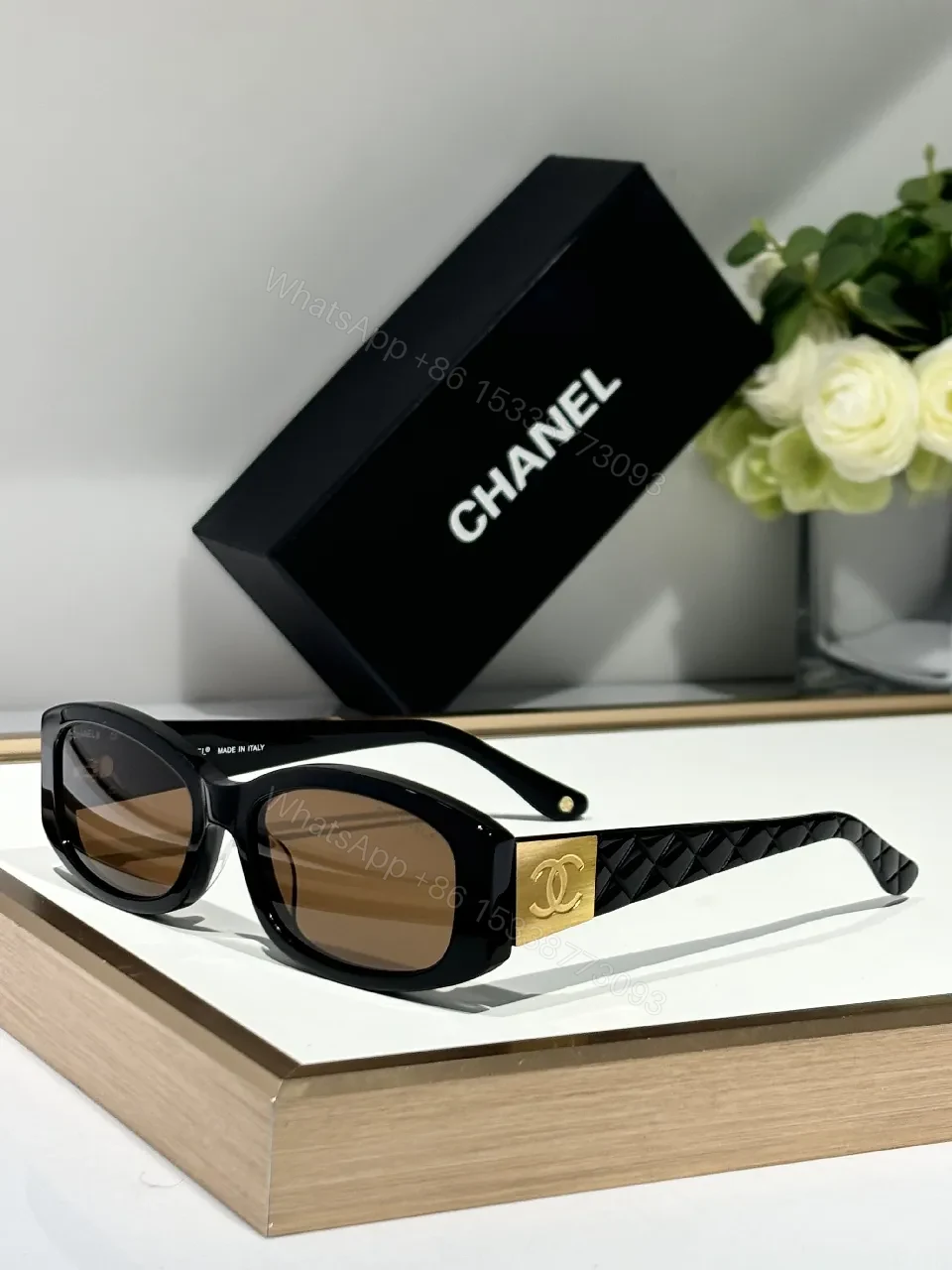 View 8 of Black Acetate Sunglasses | Lattice Accent & Gradient Lenses